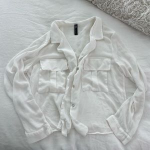 Sheer button up top